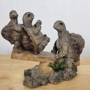 Vintage Gay Dolphin Gift Cove Whimsical Tortoise Turtle Family Seesaw Figurine